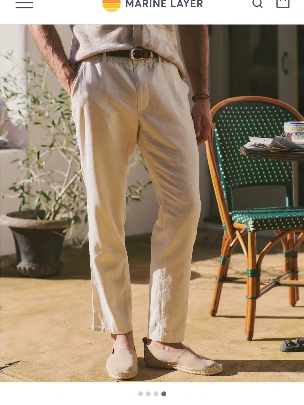 Marine Layer Saturday Hemp Chinos-Size Extra Large